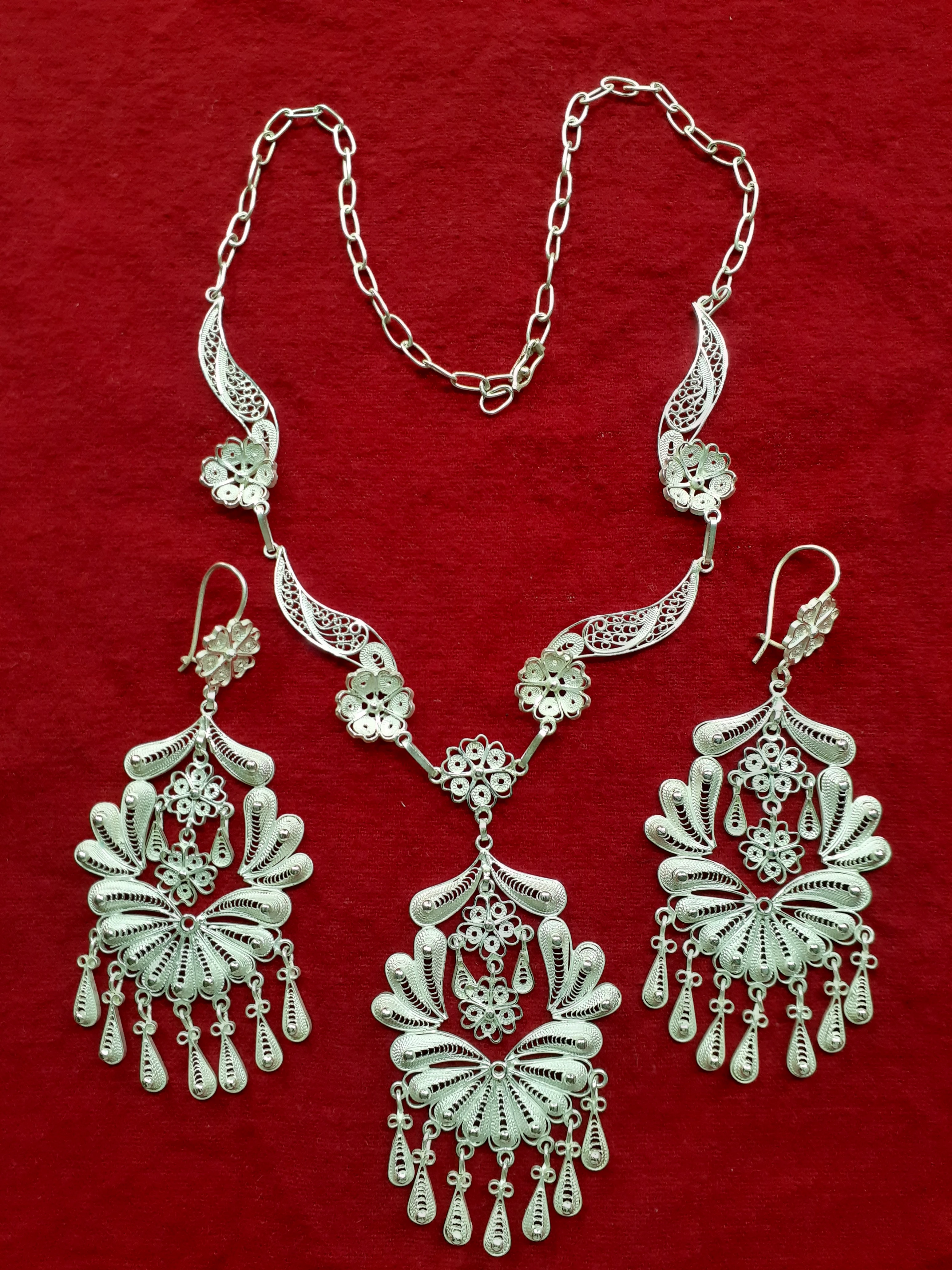 Collar y aretes. - Joyería La Filigrana Trujillo